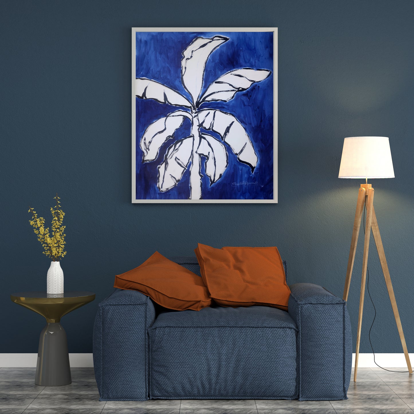 Tropical Blues Acrylic Painting